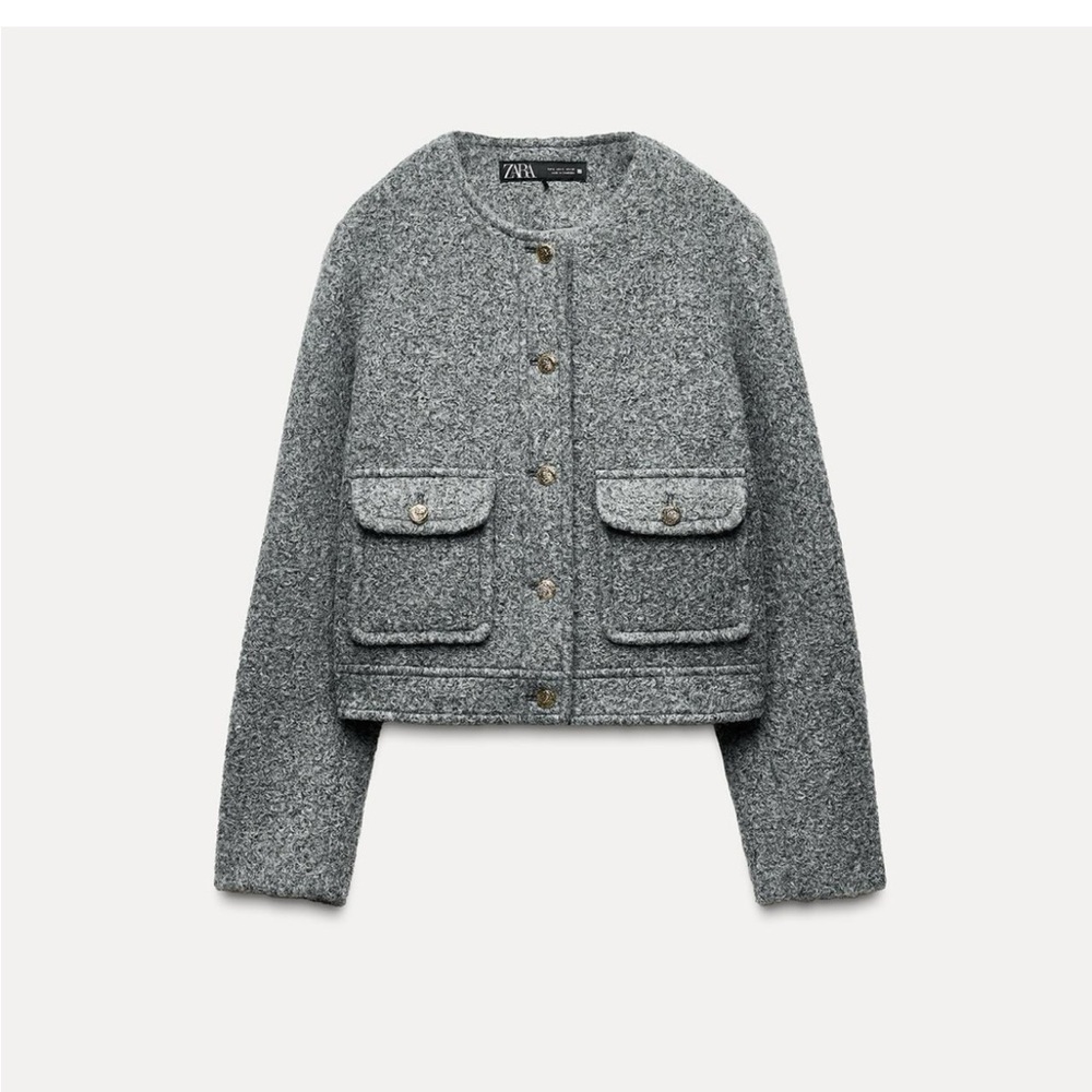 Zara Gray Blazer Jacket - Picture 5 of 9